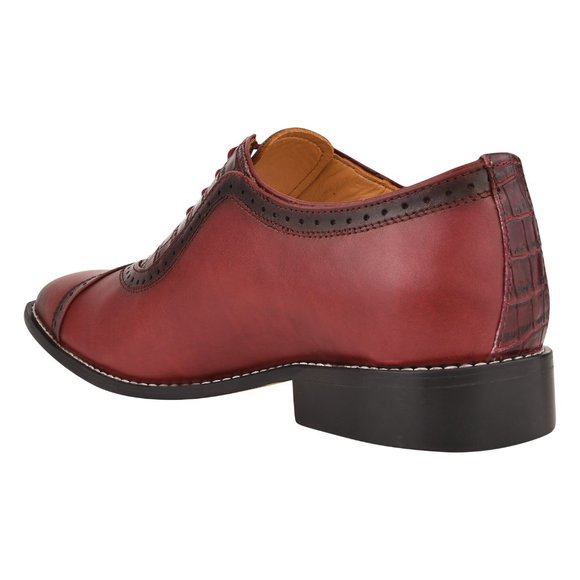 LIBERTYZENO Men's Dress Shoes 913 Burgundy Croco - Picture 3 of 7